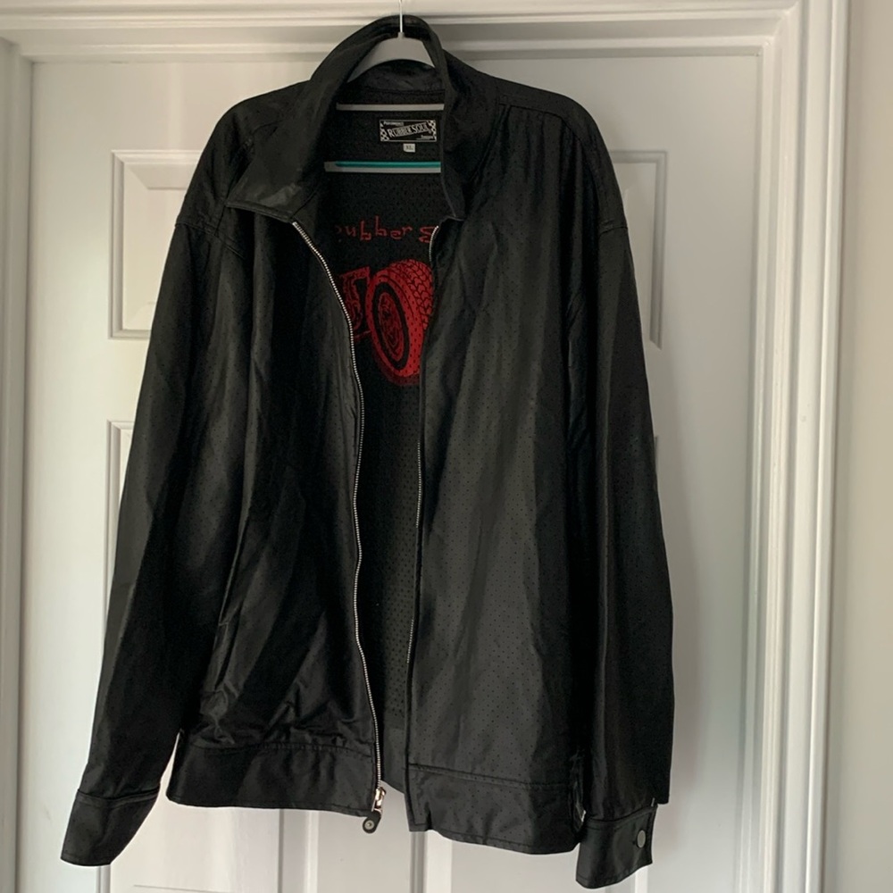 Vintage American Made Men's Rubber Soul Performance Threads Black Leather Jacket